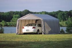 10'Wx16'Lx8'H peak style tent shed